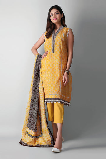 Khaadi A2104037 Yellow Summer Lawn 2021